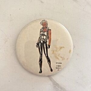 Heroes & Villians Marvel Buttons Badge Pin Vintage 1986 Storm X-Men Series A